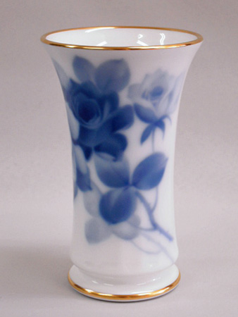 大倉陶園 ブルーローズ 花瓶 8011/77A
